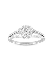0.59ct tw Split Shank Diamond Cluster Ring set in 18k White Gold