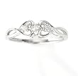 Diamond Heart to Heart Promise Ring in 14k White Gold Size 9
