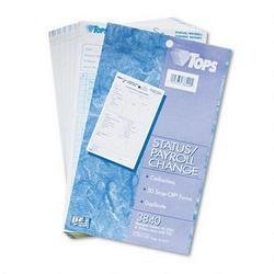 Carbonless Status Change Forms, 5-1/2"x8-1/2", White/Yellow, 50/Pack TOP3840
