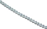 Must Have Sparkling Round Cut White CZ Gemstone Tennis Bracelet in Sterling Silver