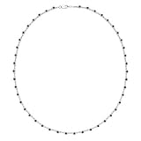 14K White Gold Bezel Set Sapphire Blue By The Inch Necklace