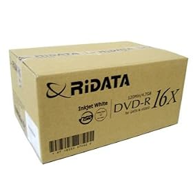 600 Ritek Ridata 16X DVD-R 4.7GB White Inkjet Hub Printable by 