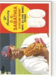 2008 Topps 50th Anniversary All Rookie Team Relics #ARR-CS C.C. Sabathia - Cleveland Indians (Piece of Authentic Gam Worn Jersey - Serial #d to 50) (Baseball Cards)
