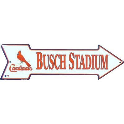 MLB Baseball 6 x 20 Arrow Shaped Stadium Sign - St. Louis Cardinals Busch Stadium