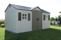 Hot Sale Lifetime 6446 15-by-8 Foot Outdoor Storage Shed with Shutters, Windows, and Skylights