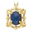 14K Yellow Gold Lapis Lazuli Pendant