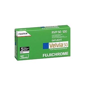 Fujifilm Fujichrome Velvia RVP 50 Color Slide Film, ISO 50, 120 Size, 5 Pack, by