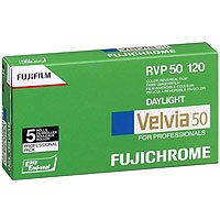Fujifilm Fujichrome Velvia 50 Color Slide Film ISO 50, 120mm, 5 Roll Pro Pack