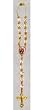 St. Michael Auto Rosary with Clear and Gold Plated Beads - MADE IN ITALY