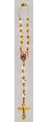 St Michael Auto Rosary With Clear And