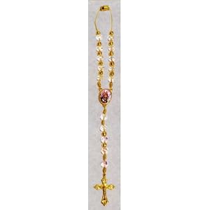 St Michael Auto Rosary With Clear And