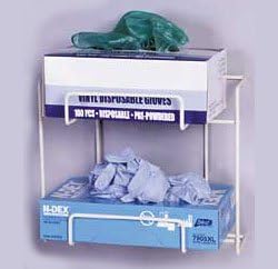 Top Dispensing Exam Glove Rack, Holds 2 Boxes, Dimensions: 9.25"H x 14"W x 7"D