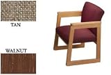 Flared Arm Chair Walnut Tan. Package of 2