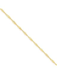 1.4mm, 14 Karat Yellow Gold, Singapore Chain - 14 inch