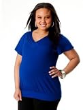 Motherhood Maternity: Plus Size Short Sleeve Deep V-neck Banded Bottom Maternity T Shirt