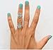 European Hand Shape With Gem Women'S Silver With Cubic Zirconia Midi Rings(1 Pc)