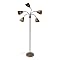 Medusa Double Shade Floor Lamp - Black Nickel Finish