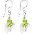 Handcrafted Austrian Crystal White Lily Earrings