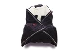 Baby Boum Snuggly Reversible Polar Fleece Car Seat/ Pram Blanket with Reflective Hivis Safety Trim (Charcoal/ Nearly Black with Red Stitch Contrast)