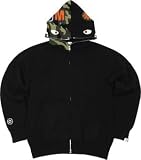 Size【XL】A BATHING APE(エイプ) 青山限定ニットシャークパーカー【黒】【新品】の画像
