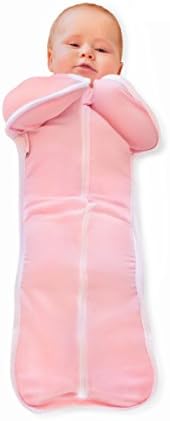 Bebemooi Sleephack: 100% Cotton Natural Sleeved Sleeper (Large, Pink)