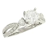 prong/Pave Diamond Engagement Ring .30cttw (CZ ctr)