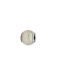 Sterling Silver Grey Striped Laser Cut Charm for 3mm Charm Bracelets