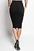 TheMogan Women's Basic Comfort Stretch Cotton Elastic Waist Knee Length Pencil Skirt