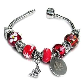 (21cm) Personalised Cherry Charm Bracelet