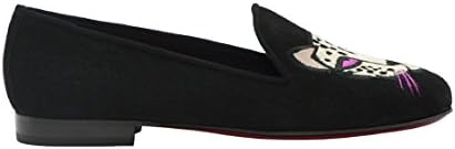 Kardinale Black Suede Loafer W/Lynx Picture On Front