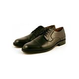 Bostonian Marco Black Leather with Deerskin Vamp Lace-Up Captoe Shoes at Bostonian
