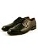 Bostonian Marco Black Leather with Deerskin Vamp Lace-Up Captoe Shoes