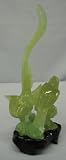 Elegant genuine jade sculpture of two birds, fitted wood stand included