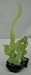 Elegant genuine jade sculpture of two birds, fitted wood stand included
