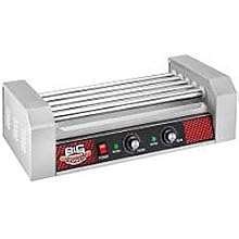 Great Northern Commercial Quality 12 Hot Dog and 5 Roller Grilling Machine with Cover, 1000-Watt