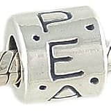Peace Solid 925 Sterling Silver Message Bead fits European Charm Bracelet
