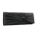 Edle Satin Clutch Tasche Abendtasche, Schwarz