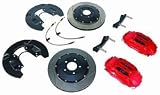 High Performance Disc Brake Kit Front Incl. 4 Piston Calipers/Braided Brake Lines/14 in. 2-Piece Front Slotted Rotors Installation On 18 in. Roush Wheels Only