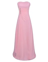 Strapless Chiffon Evening Dress/Bridesmaid Dress/Prom Dress/Wedding Party Dress 