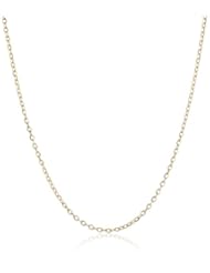 14k Italian Gold Adjustable Oval Rolo Chain Necklace, 20"