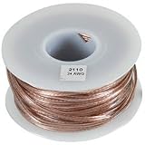 JSC Wire Speaker Wire Cable 24 AWG Clear 50 ft. USA