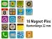 Originelle Magnete im App-Design, 18 verschiedene Motive im Set