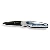 Columbia River Knife and Tool 7404 Kommer Fulcrum Knife with Razor-Sharp Edge Black Blade, Blue/Black