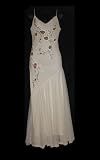 Xscape By Joanne Chen Silk Drape Neck Embroidered Sequin Petite Gown