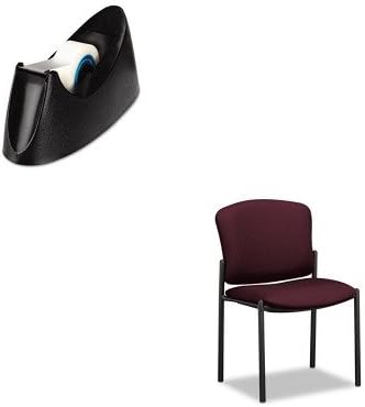 KITHON4073NT69TUNV15001 - Value Kit - The HON Company HON Pagoda Stacking Guest Chair | 2-Pack, Wine (HON4073NT69T) and Universal Desktop Tape Dispenser (UNV15001)
