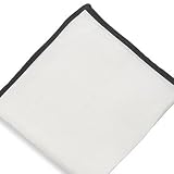 100% Linen Contrast Border Pocket Square