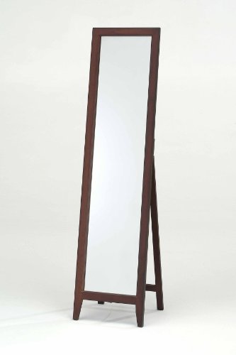 Kings Brand Walnut Finish Solid Wood Frame Floor Mirror