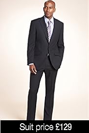 Slim Fit Machine Washable Tumble Dry 2 Button Jacket with Wool