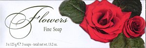 Sian Gest Flowers Rose Fine Soap Set Of 3 From Italy