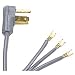 PETRA 90-1010 3-Wire Dryer Cord, Open Eyelet, 4-Foot, 30A